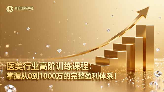 医美行业高阶训练课程：掌握从0到1000万的完整盈利体系！-摇钱树